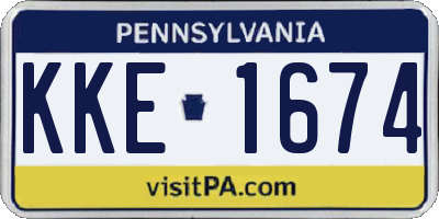 PA license plate KKE1674
