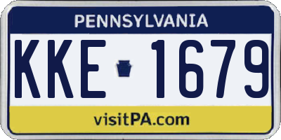 PA license plate KKE1679