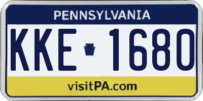 PA license plate KKE1680