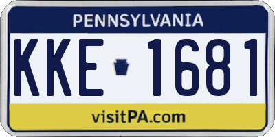 PA license plate KKE1681