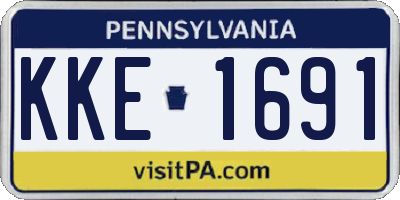 PA license plate KKE1691