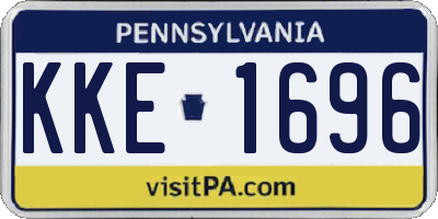 PA license plate KKE1696