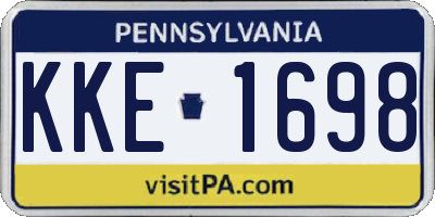 PA license plate KKE1698
