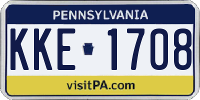 PA license plate KKE1708