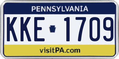 PA license plate KKE1709