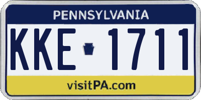 PA license plate KKE1711