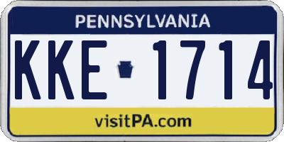 PA license plate KKE1714