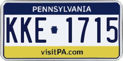 PA license plate KKE1715