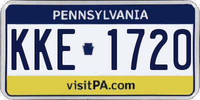 PA license plate KKE1720