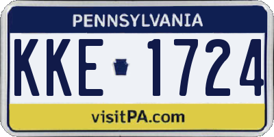 PA license plate KKE1724