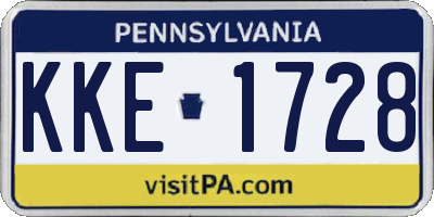 PA license plate KKE1728