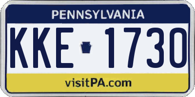 PA license plate KKE1730
