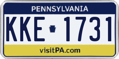 PA license plate KKE1731