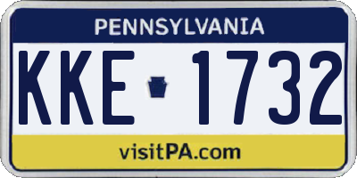 PA license plate KKE1732