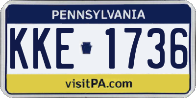 PA license plate KKE1736