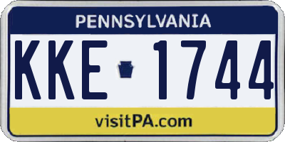 PA license plate KKE1744