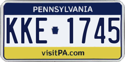 PA license plate KKE1745