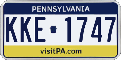 PA license plate KKE1747