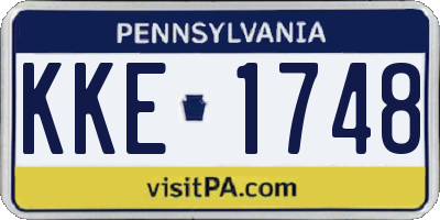 PA license plate KKE1748