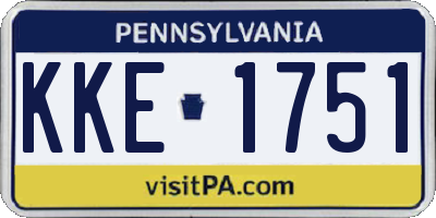 PA license plate KKE1751