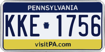 PA license plate KKE1756