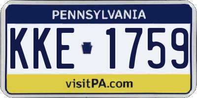 PA license plate KKE1759