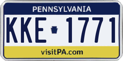 PA license plate KKE1771