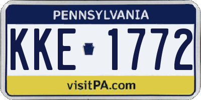 PA license plate KKE1772