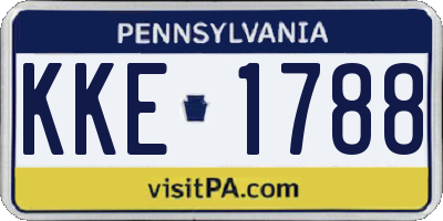 PA license plate KKE1788