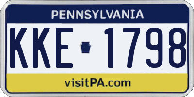 PA license plate KKE1798