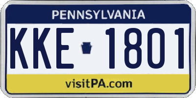 PA license plate KKE1801