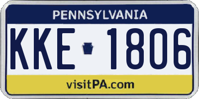 PA license plate KKE1806