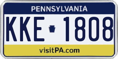 PA license plate KKE1808