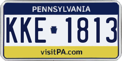 PA license plate KKE1813