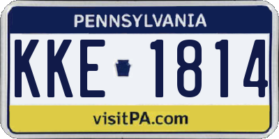PA license plate KKE1814