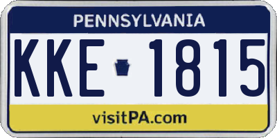 PA license plate KKE1815