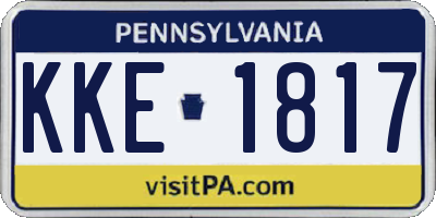 PA license plate KKE1817