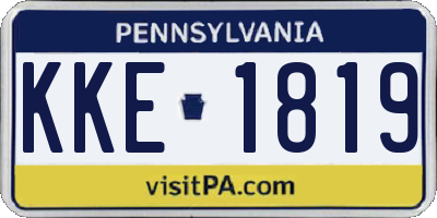 PA license plate KKE1819