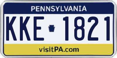 PA license plate KKE1821