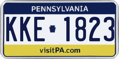 PA license plate KKE1823