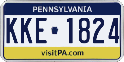 PA license plate KKE1824
