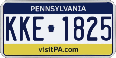 PA license plate KKE1825
