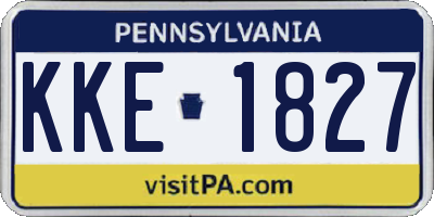 PA license plate KKE1827