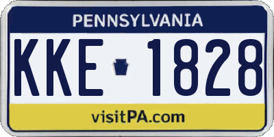 PA license plate KKE1828