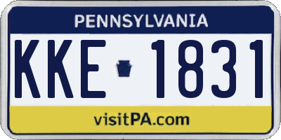 PA license plate KKE1831