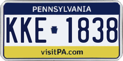 PA license plate KKE1838
