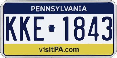 PA license plate KKE1843