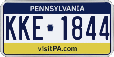 PA license plate KKE1844