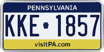 PA license plate KKE1857