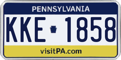 PA license plate KKE1858